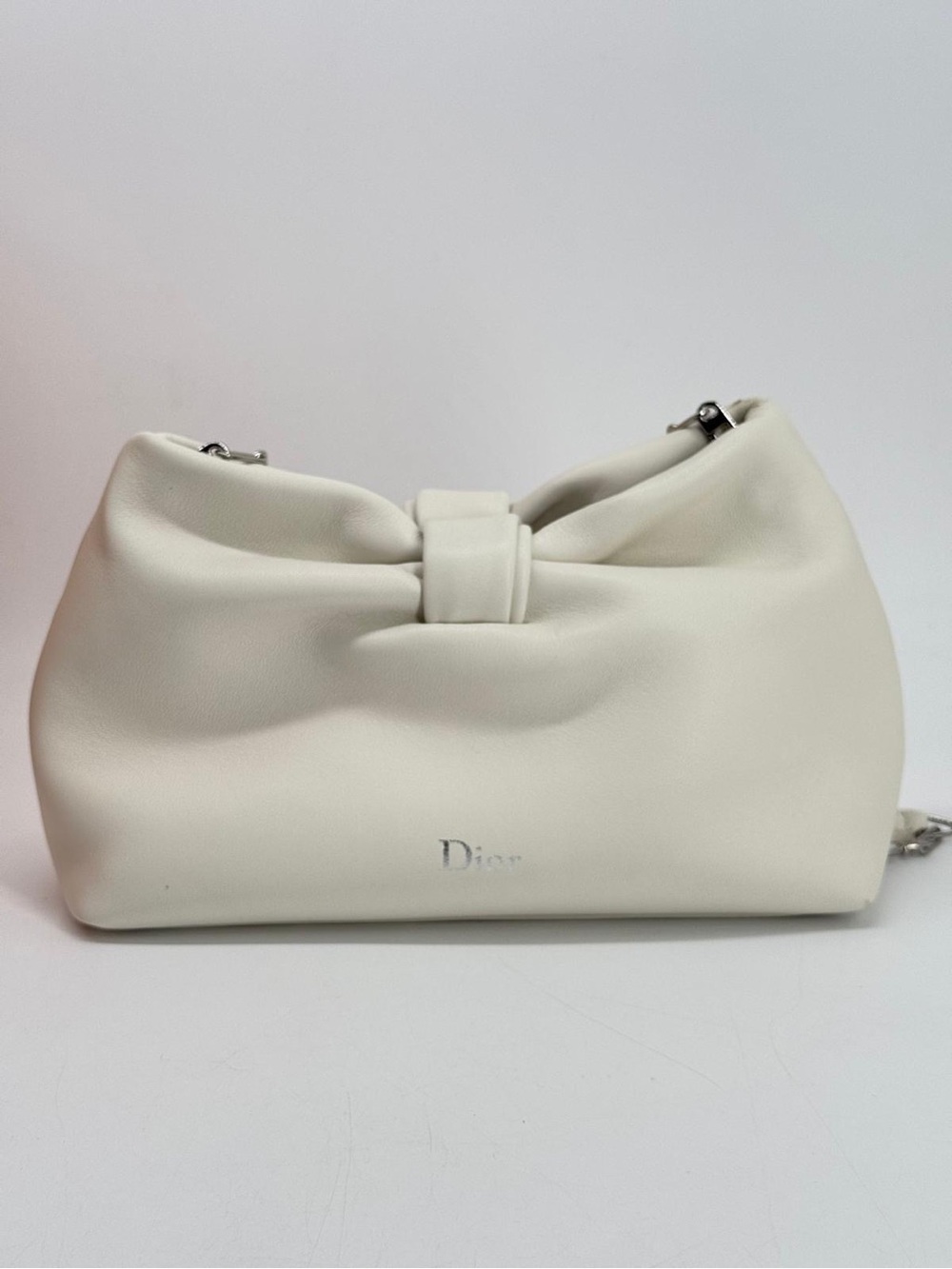 Dior Small Dior Bow Bag White Lambskin Leather